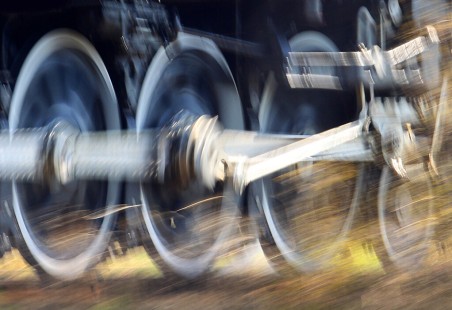 A very exciting and somewhat impressionistic image of the Union Pacific 844 at speed, taken in Kansas.  Steam locomotive wheels and rods are as fascinating in motion as parts of a windup watch.