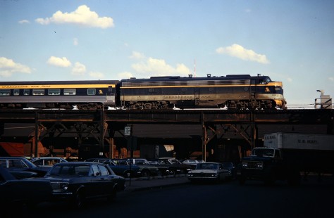 Chesapeake and Ohio Railway passenger train in Detroit, Michigan, on May, 1968. Photograph by John F. Bjorklund, © 2015, Center for Railroad Photography and Art. Bjorklund-33-03-11