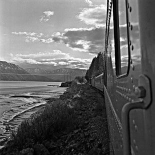 On Alaska Railroad's Whittier Shuttle train, c. 1973. Photograph by Leo King, © 2015, Center for Railroad Photography and Art. King-03-020-001