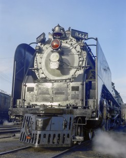 Union Pacific Railroad steam locomotive no. 8444 at Cheyenne, Wyoming on May 9, 1968. Photograph by Victor Hand. Hand-UP-C64-04.JPG;