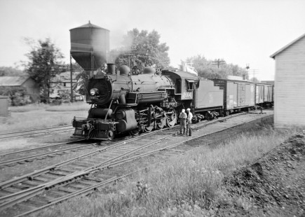 Grand Trunk Western Railroad freight train led by steam locomotive no. 2664 at Mount Clemens, Michigan, in 1949. Photograph by Robert A. Hadley, © 2017, Center for Railroad Photography and Art. Hadley-02-142-02