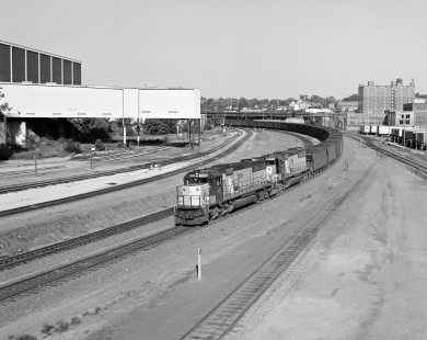 Chicago & North Western coal train at Omaha, Nebraska, in July 1990. Photograph by Robert A. Hadley, © 2017, Center for Railroad Photography and Art. Hadley-02-116-02