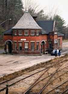 Canadian Pacific Railway depot at Goderich, Ontario, on November 19, 1988. Photograph by John F. Bjorklund, © 2015, Center for Railroad Photography and Art. Bjorklund-39-08-10