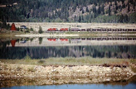 Westbound Canadian Pacific Railway freight train near Nelson, British Columbia, on July 14, 1973. Photograph by John F. Bjorklund, © 2015, Center for Railroad Photography and Art. Bjorklund-36-19-16