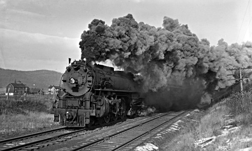 Delaware, Lackwanna and Western Railroad 4-6-4 steam locomotive no. 1154 leads passenger train no. 2 on January 5, 1941 near Washington, New Jersey. Photograph by Donald Furler. Furler-24-111-03.JPG; © 2017, Center for Railroad Photography and Art