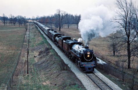 Westbound Canadian Pacific Railway Royal Hudson steam locomotive no. 2860 near Howch, Michigan, on April 18, 1978. Photograph by John F. Bjorklund, © 2015, Center for Railroad Photography and Art. Bjorklund-37-06-13