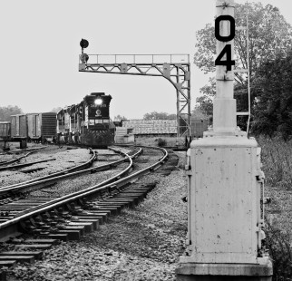 Southbound Southern Railway train passes mile post 0.4 of original New Orleans & Northeastern (near station in Meridian, Mississippi) in March 1978. Photograph by J. Parker Lamb, © 2016, Center for Railroad Photography and Art. Lamb-01-112-05