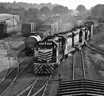 Gulf, Mobile and Ohio Railroad's Union Turn pulls into the yard at Meridian, Mississippi, in late afternoon in August 1964. Photograph by J. Parker Lamb, © 2016, Center for Railroad Photography and Art. Lamb-01-131-07