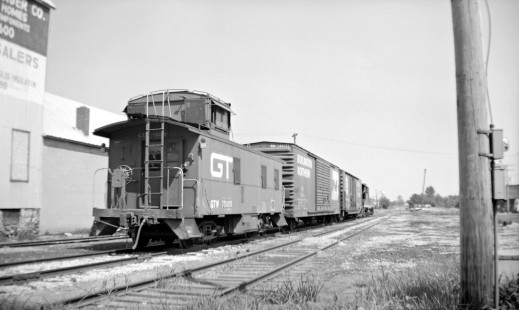 Grand Trunk Western Railroad freight train no.49 at Richmond, Michigan, circa 1965. Photograph by Robert Hadley; Hadley-05-004-03.JPG; © 2017, Center for Railroad Photography and Art