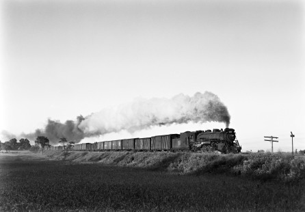 Canadian National Railroad steam locomotive no. 3440 leads freight train near Hamilton, Ontario, circa 1950. Photograph by Donald W. Furler. Furler-21-062-02; © 2017, Center for Railroad Photography and Art