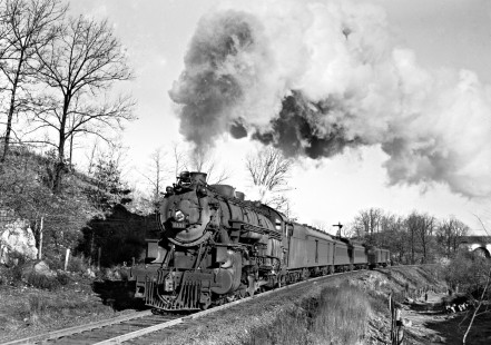 Delaware, Lackawanna and Western Railroad 4-6-2 steam locomotive no. 1131 leads eastbound passenger train near Andover, New Jersey, on December 6, 1941. Photograph by Donald Furler; Furler-11-097-02.JPG; © 2017, Center for Railroad Photography and Art
