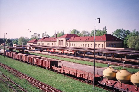 A landscape view of the station and yard in Ceske Valenice, Lower Austria, Austria, on May 14, 2001. Photograph by Fred M. Springer, © 2014, Center for Railroad Photography and Art. Springer-Austria-08-37
